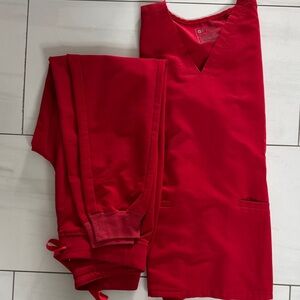 Figs Red Scrub Set